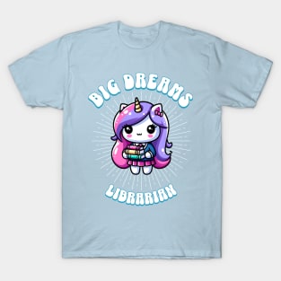 Big Dreams Librarian Unicorn Ocean Edition T-Shirt